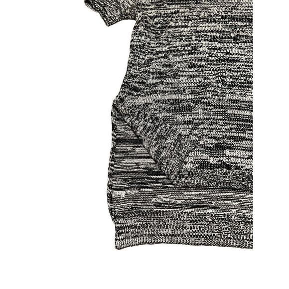 BGBGeneration Black White Marbled Short Sleeve Sweater - Picture 2 of 4